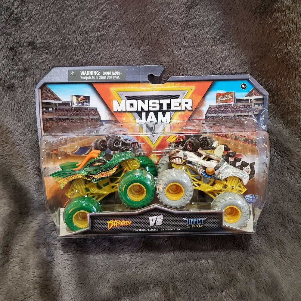 2024 Monster Jam Dragon vs Tempest Steed Series 30 2 Pack 1:64 Scale